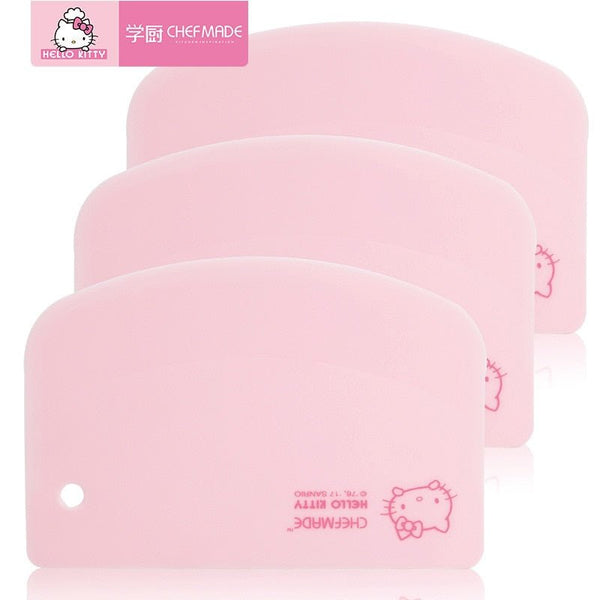 CHEFMADE Hello Kitty Kitchen Aid Food Grade PP Plastic Scraper Pink Baking Pastry Cutters Toast Cake Cream Dough Pastry Silicone Spatula - Hello Kitty Camp