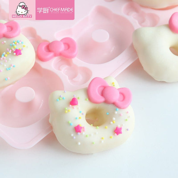 CHEFMADE Hello Kitty Kitchen Genuine Authorized Non-stick Cartoon Donut Cake Cookies 3D Silicone Mold Cake Tools - Hello Kitty Camp