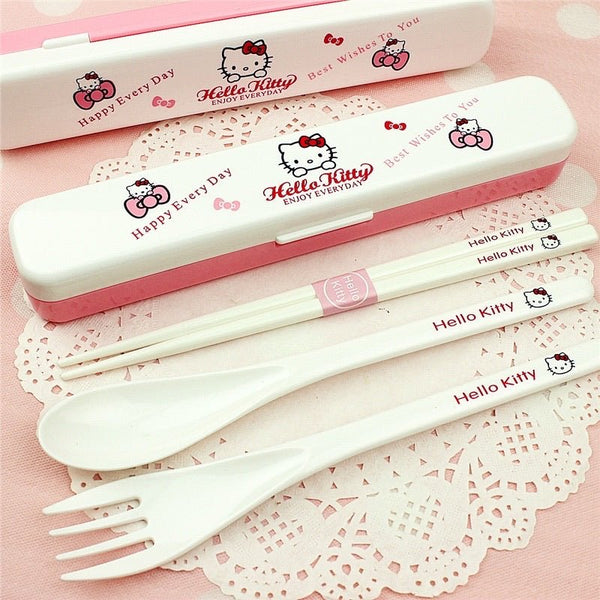 Dinnerware Tableware Lunch Set Cute Kawaii Hello Kitty Porcelain Baby's Kindergarten - Hello Kitty Camp