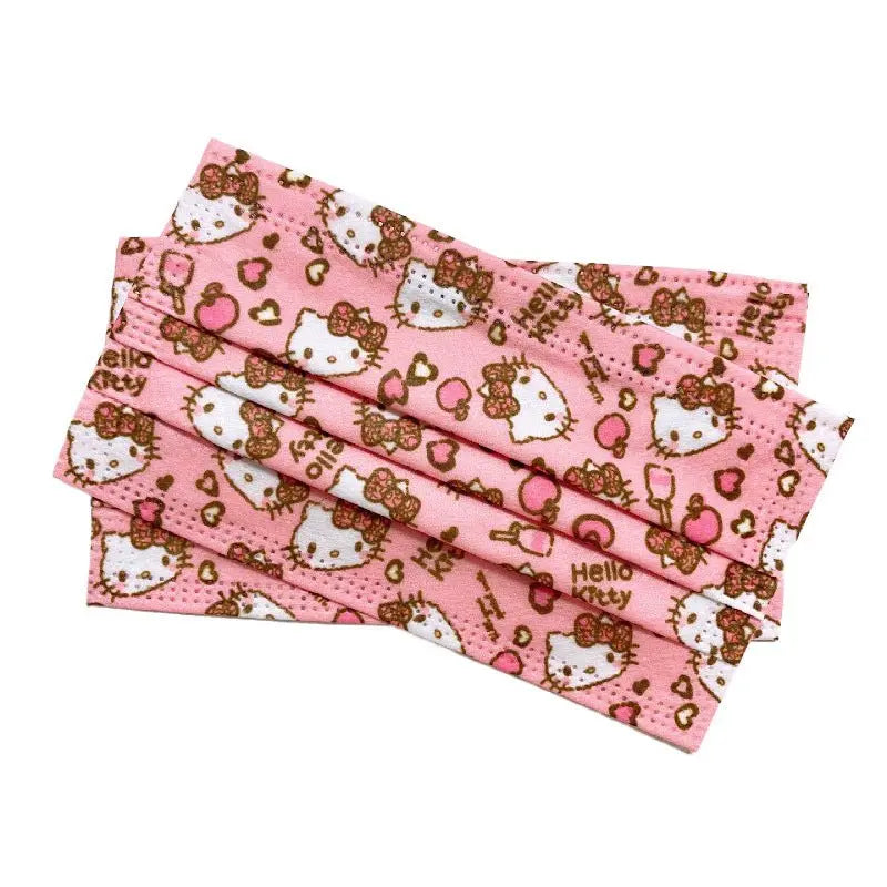 Hello Kitty Face Mask Three Layers Disposable Protective Adult Face ...