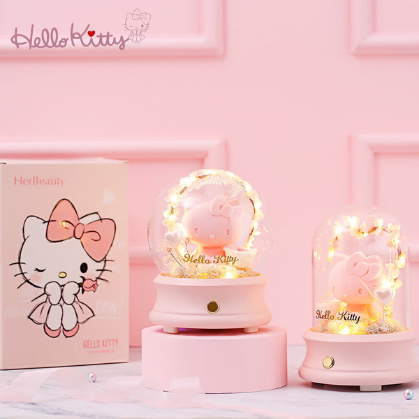 Preserved Fresh Flower Hello Kitty Crystal Ball Wireless Bluetooth Speaker Night Light - Hello Kitty Camp
