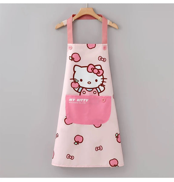Hello Kitty Waterproof Cooking Apron | Cute Pink Kitchen Wear