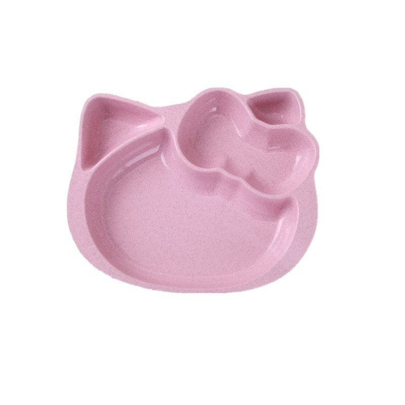 Hello Kitty Shaped Fruit Plate | Pink Wheat Straw Tableware