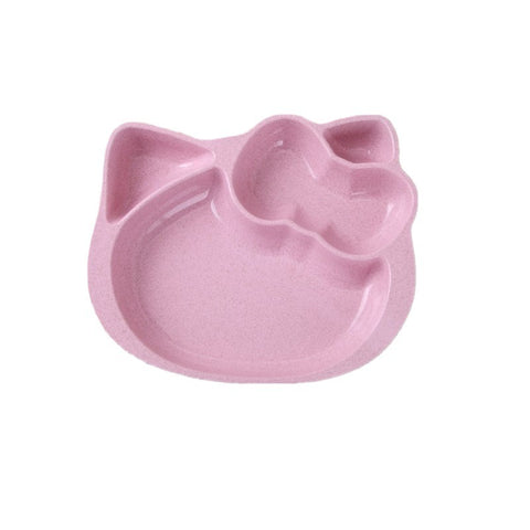 Hello Kitty Shaped Fruit Plate | Pink Wheat Straw Tableware