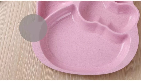 Hello Kitty Shaped Fruit Plate | Pink Wheat Straw Tableware