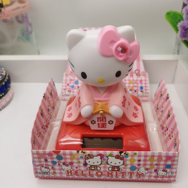 Hello Kitty Solar-Powered Lucky Doll | Pink Kimono Edition
