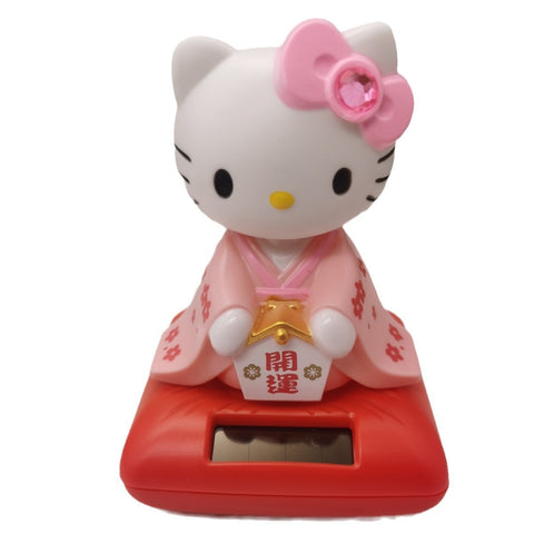 Hello Kitty Solar-Powered Lucky Doll | Pink Kimono Edition