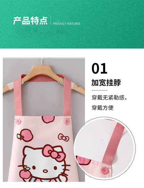 Hello Kitty Waterproof Cooking Apron | Cute Pink Kitchen Wear