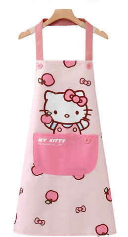 Hello Kitty Waterproof Cooking Apron | Cute Pink Kitchen Wear