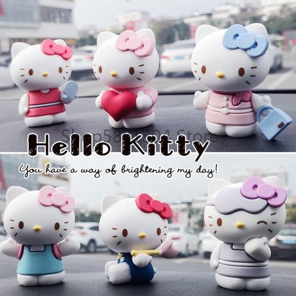 2.5 inch Hello Kitty Kawaii Dolls Anime PVC Model 6pcs/set Figures Car Decorations/Display Toys - Hello Kitty Camp