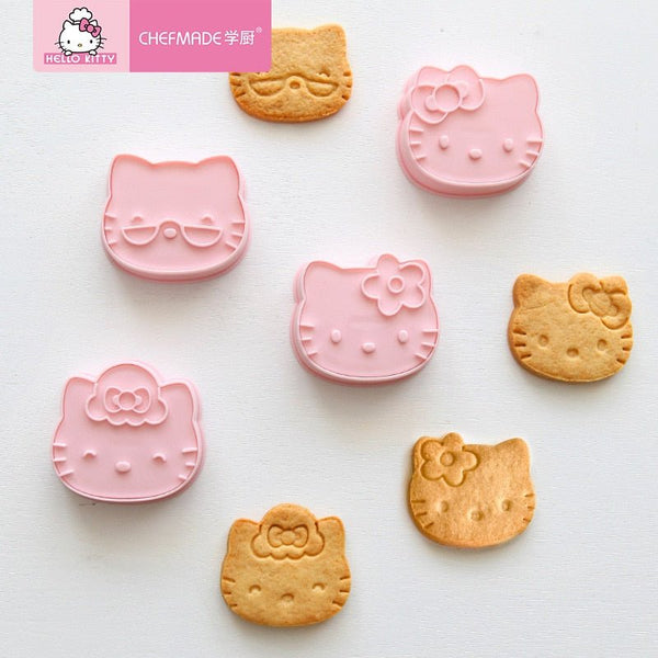 8pcs CHEFMADE Hello Kitty Kitchen Child Parent-child DIY Biscuit Muffin Cake Cookie Tool Set Pink Household Baking Mould Cake Baking Sets - Hello Kitty Camp