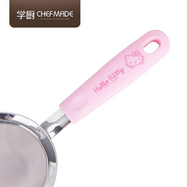 CHEFMADE Hello Kitty Stainless Steel Mesh Filter Flour Sieve Pink Sifters Baking Tools For Cakes - Hello Kitty Camp