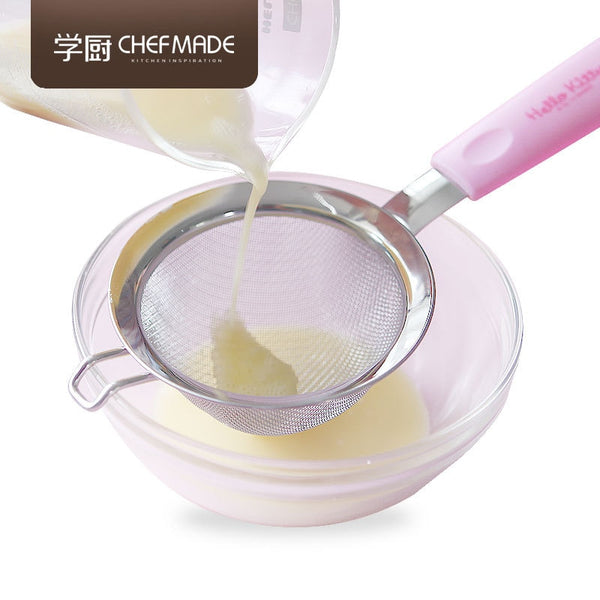 CHEFMADE Hello Kitty Stainless Steel Mesh Filter Flour Sieve Pink Sifters Baking Tools For Cakes - Hello Kitty Camp