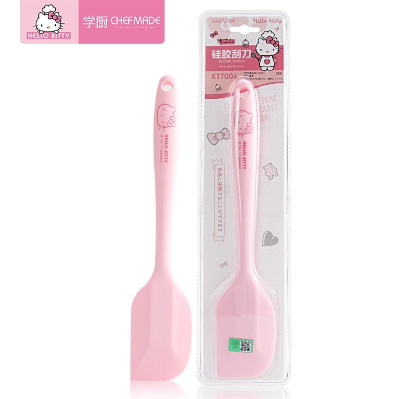 CHEFMADE Hello Kitty High Temperature Resistant Silicone Scraper Cake Butter Cream Stir Pastry Spatula Baking Tools for Cakes - Hello Kitty Camp