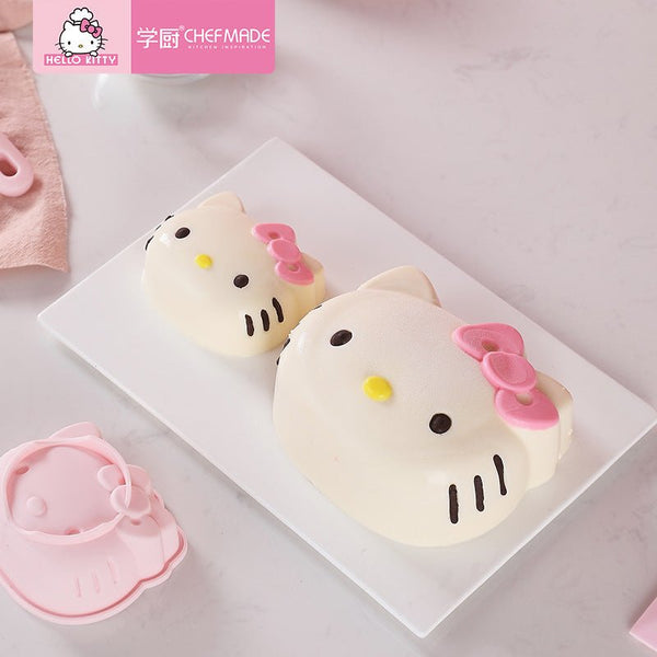CHEFMADE Hello Kitty Kitchen 4 inch /6 inch Cake Silicone Mold Blister Pudding Hurricane Mousse Steamed Baking Fondant Moulds - Hello Kitty Camp