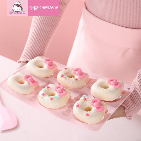 CHEFMADE Hello Kitty Kitchen Genuine Authorized Non-stick Cartoon Donut Cake Cookies 3D Silicone Mold Cake Tools - Hello Kitty Camp