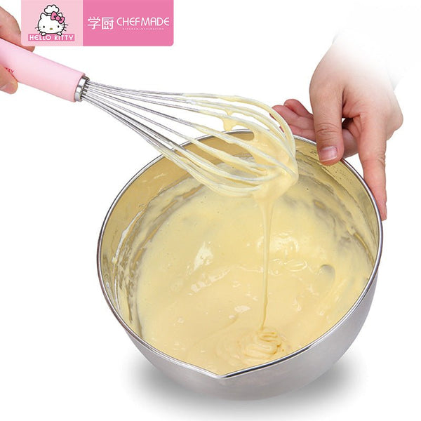 CHEFMADE Hello Kitty Kitchen Stainless Steel 304 Cream Blender Pink Manual Eggbeater Baking Tools Girl's Favorite Cake Tool - Hello Kitty Camp
