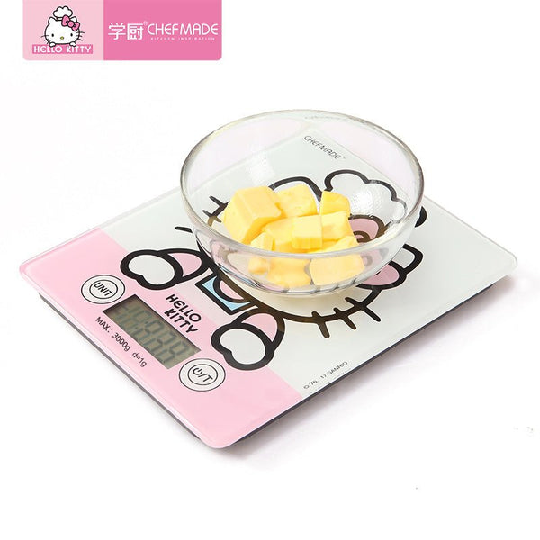 CHEFMADE Hello Kitty Kitchen Touchscreen Food Baking Kitchen Scale Toughened Glass LED Digtal Household Electronic Scale Tool - Hello Kitty Camp
