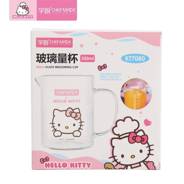CHEFMADE Hello Kitty Thick Glass Measuring Cup High Temperature Resistant Measuring Cups With Scale And Handle Home Baking Tools - Hello Kitty Camp