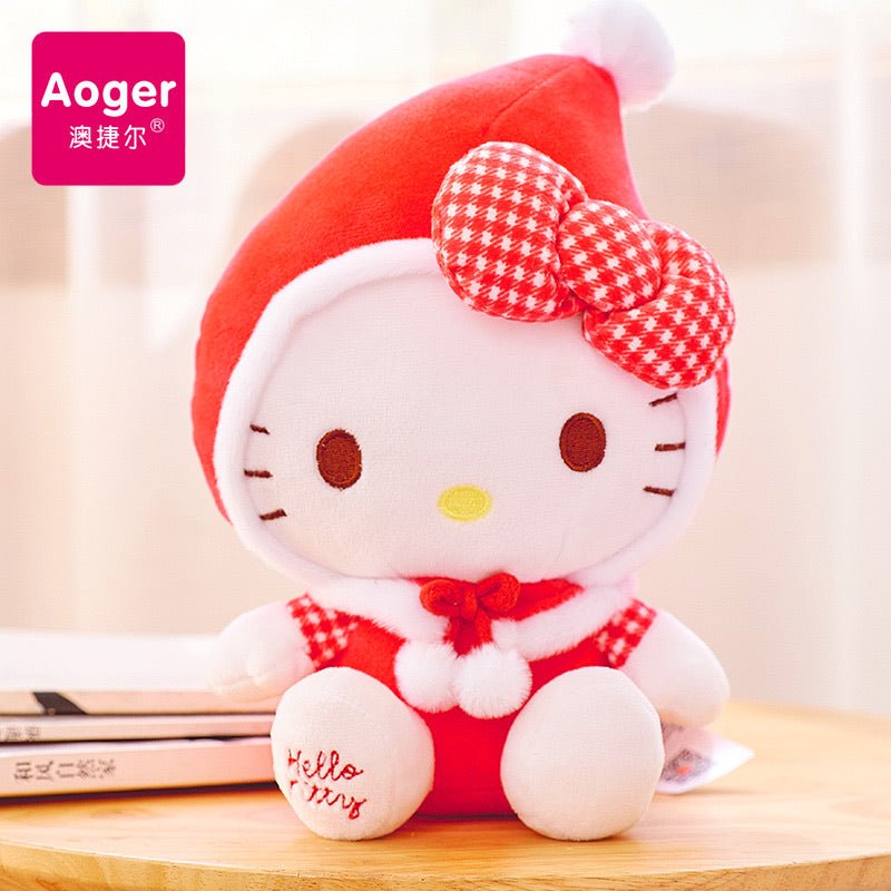 Hello Kitty 8 inch Tall Christmas Doll Plush Toy Stuffed Toy