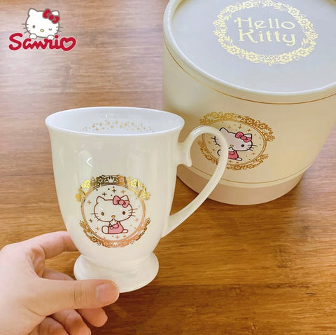 Hello Kitty England Style Bone Ceramic Cup 300 ml Elegance With Beautiful Gift Box - Hello Kitty Camp