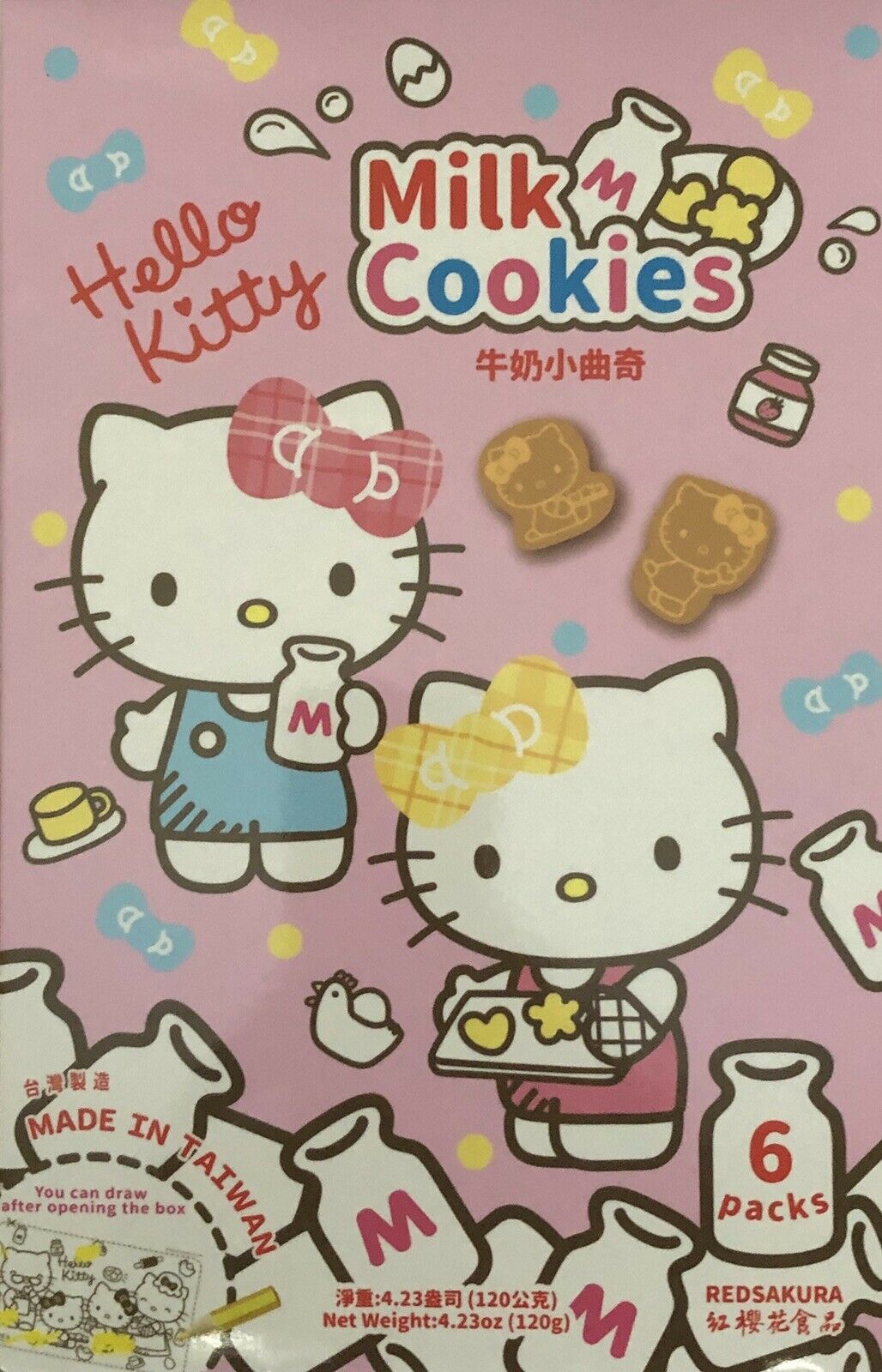 Hello Kitty Milk/Chocolate Cookies 6 Packs Net. Weight 4.23oz. - Hello Kitty Camp