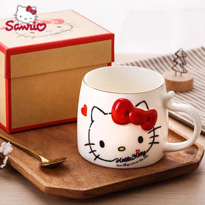 Hello Kitty Mug 450 ml Ceramic Cup With Beautiful Bow 3D Painting Design - Hello Kitty Camp