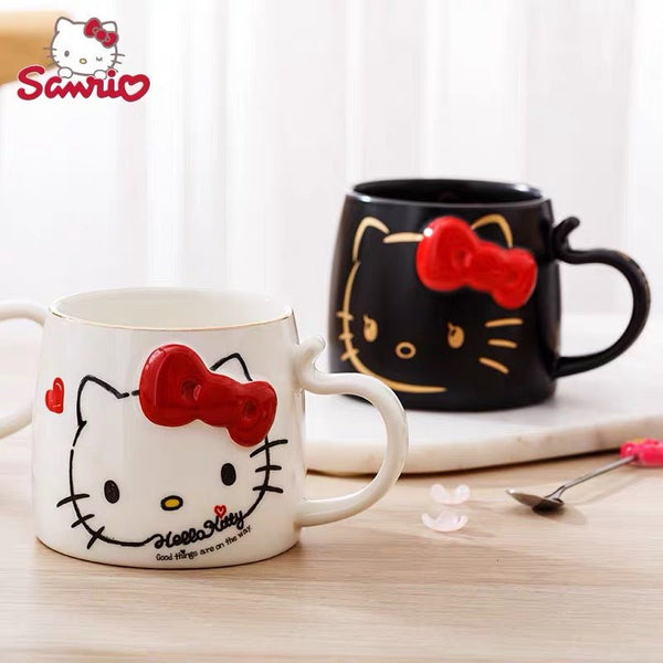 Hello Kitty Mug 450 ml Ceramic Cup With Beautiful Bow 3D Painting Design - Hello Kitty Camp
