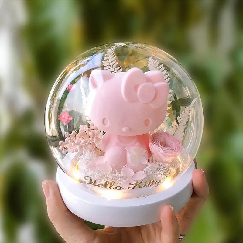 Hello Kitty Preserved Flower Eternal Rose Night Lamp Christmas