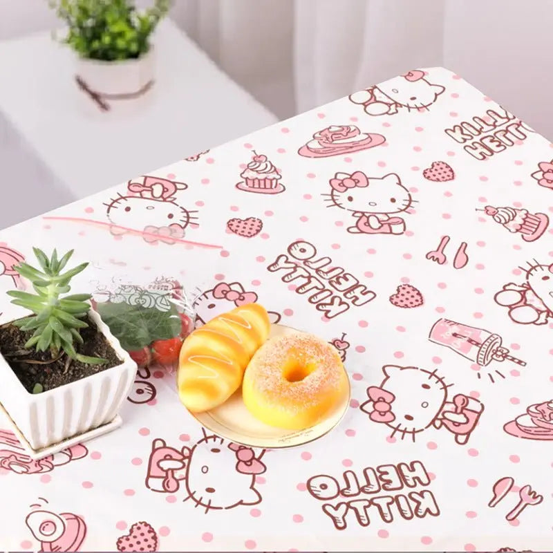Hello Kitty Rectangle Pink Water Proof Table Cover Table Cloth Kitchen ...