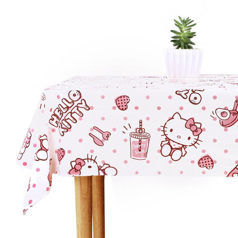 Hello Kitty Rectangle Pink Water Proof Table Cover Table Cloth Kitchen Products - Hello Kitty Camp