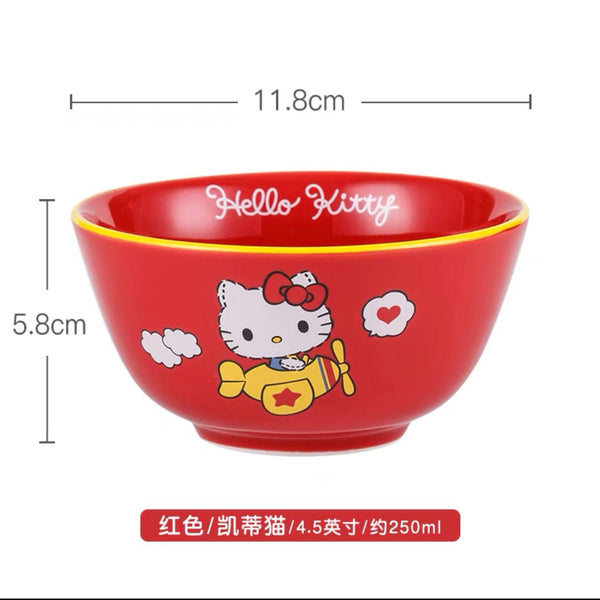 Hello Kitty Rice Bowl 4.5” Small Porcelain Bowl - Hello Kitty Camp