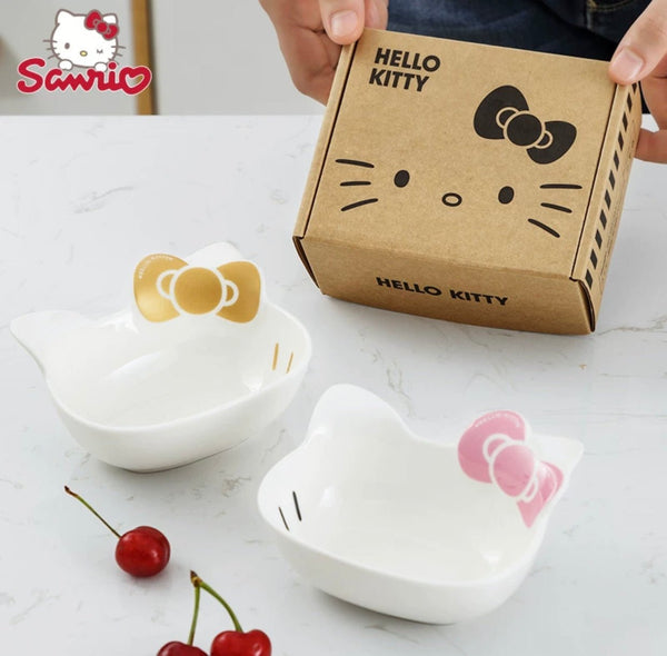 Hello Kitty Tableware Small Ceramic Cute Bowls Salad Sauce Container - Hello Kitty Camp