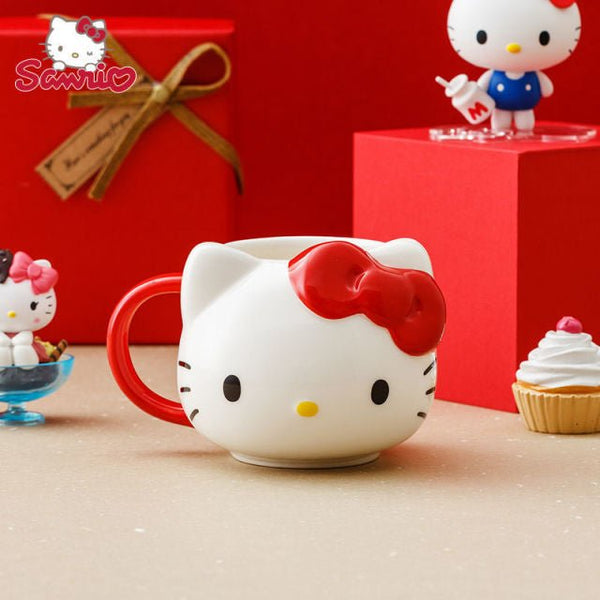 HelloKitty Mug 3D Three-dimensional Relief Creative Cartoon Cup Super Cute Ceramic Cup - Hello Kitty Camp