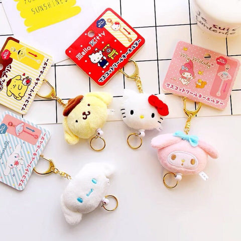 Sanrio Plush Doll Toy Pendant Stretch Keychain - Hello Kitty Camp